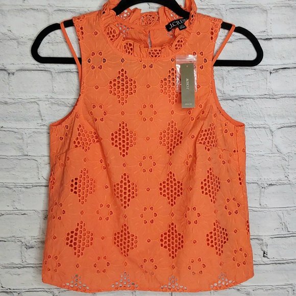 J. Crew Tops - J.CREW 'FLEUR' 2 PIECE EYELET  RUFFLE TOP & CAMI SET NEW